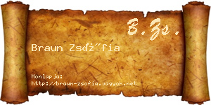 Braun Zsófia névjegykártya